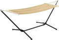 Hochwertige en casa Haengematte Surte Haengeliege ausgestattet mit Gestell Haengeschaukel Liegeflaeche 200 x 100 cm Indoor Maximalbelastung 120 kg Beige Variante 531