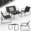 Hochwertige Gartenmoebelset Genua 4 TLG anthrazit GartenloungeSet Bank geeignet fuer den Ausseneinsatz geeignetes Textil LongLife Stahlgestell Variante 389